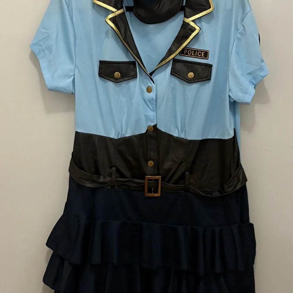 Women’s Halloween Police Officer Costume - Blue and Black